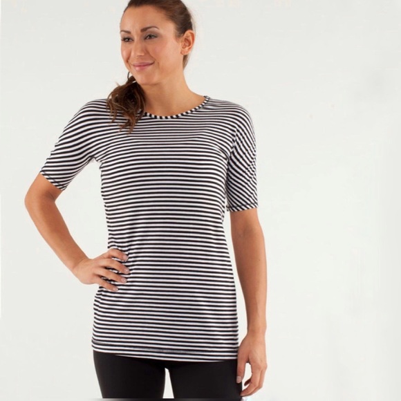 lululemon athletica Tops - Lululemon Devotion Short Sleeve Striped Tee